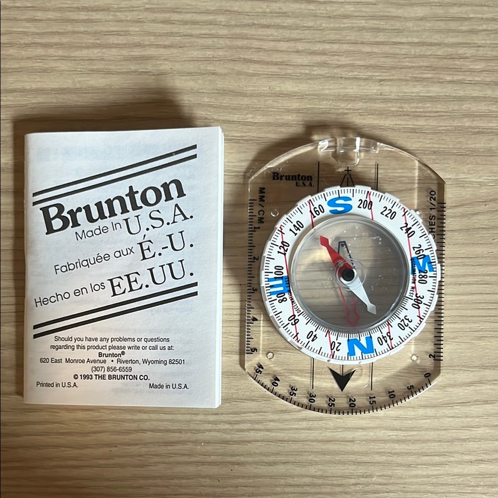 Brunton Transparent Compass with White and Red Dial
